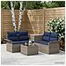 Set di divani 6 pz 4-Numero di posti Grigio e Blu Navy - Foto miniatura 9