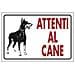 Cartello In Plastica Bianca Attenti Al Cane 30x20 Cm - Foto miniatura 1