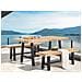 Set Di Tavolo E Panchine Da Giardino In Legno Nero Marrone Scania - Foto miniatura 22
