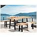 Set Di Tavolo E Panchine Da Giardino In Legno Nero Marrone Scania - Foto miniatura 25