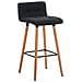 Sgabello Bar LINCOLN in Stoffa Trapuntata e Telaio in Legno di Faggio I Sgabello Alto da Cucina con Seduta 75 cm I Sedia Alta da Bancone con Schienale e Poggiapiedi Nero - Foto miniatura 1