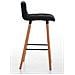 Sgabello Bar LINCOLN in Stoffa Trapuntata e Telaio in Legno di Faggio I Sgabello Alto da Cucina con Seduta 75 cm I Sedia Alta da Bancone con Schienale e Poggiapiedi Nero - Foto miniatura 3