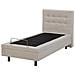 Letto Singolo In Tessuto Beige Duke - Foto miniatura 5