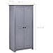 Armadio Grigio 80x50x171,5 cm Legno Massello Pino Panama Range - Foto miniatura 6