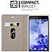 Custodia Compatibile Con Htc U Play In Grigio Chiaro Marrone - Coperchio Protettiva Con Chiusura Magnetica, Funzione Stand E Tasca Per Le Carte - Foto miniatura 8