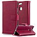 Custodia Compatibile Con Huawei P9 In Rosso Vinaccia - Coperchio Protettiva Con Chiusura Magnetica, Funzione Stand E Tasca Per Le Carte - Foto miniatura 1