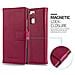 Custodia Compatibile Con Huawei P9 In Rosso Vinaccia - Coperchio Protettiva Con Chiusura Magnetica, Funzione Stand E Tasca Per Le Carte - Foto miniatura 5