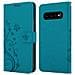 Custodia Compatibile Con Samsung Galaxy S10 In Blu Fiore - Coperchio Protettivo In Design Floreale Con Chiusura Magnetica, Funzione Stand E Slot Per Carte - Foto miniatura 10