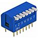 Dip Flip Switch Piano 7-digit 2,54 Mm Pitch Tht Vertical - Dip-schalter - Blau (packung Mit 10) (66422)  - Foto miniatura 2