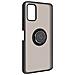 Cover Samsung Galaxy A03s Bimateriale Anello Supporto Metallico Nera - Foto miniatura 3
