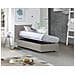 Letto Singolo Marina, Letto Contenitore Con Rivestimento In Tessuto, 100% Made In Italy, Apertura Laterale, Adatto Per Materasso Cm 80x190, Beige - Foto miniatura 3