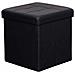 Pouf Contenitore Quadrato In Ecopelle Nero - Foto miniatura 1