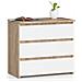 Comodino CL3, 3 cassetti, 60x35x57 cm, Colore Sonoma Quercia e Bianco - Foto miniatura 1