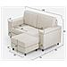 Divano Marrak 2 Posti (due Sedute Da 60cm) + Pouf Misure Esterne L. 148 P. 155 Colore Bianco - Foto miniatura 3