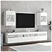 Mobile TV a Parete con Luci LED Bianco 40x30x60,5 cm - Foto miniatura 3