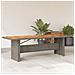 Tavolo Giardino Piano Legno Acacia Grigio 240x90x75 Polyrattan - Foto miniatura 1