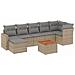 Set Divano Da Giardino 8 Pz Con Cuscini Beige Misto Polyrattan - Foto miniatura 2