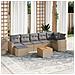Set Divano Da Giardino 8 Pz Con Cuscini Beige Misto Polyrattan - Foto miniatura 1