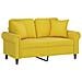 Divano a 2 Posti con Cuscini Giallo 120 cm in Velluto - Foto miniatura 3