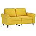Divano a 2 Posti con Cuscini Giallo 120 cm in Velluto - Foto miniatura 4