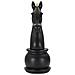 Scultura Scacchi 5 - Nero - Poliresina - 18,5x18,5x50 Cm - Foto miniatura 3