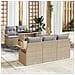 Set Divano da Giardino 6 Pezzi con Cuscini Beige Polyrattan - Foto miniatura 2