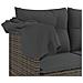 Set Divano da Giardino 5 pz con Cuscini Grigio in Polyrattan - Foto miniatura 6