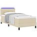 Letto a Castello con Materasso e LED Crema 90x200 cm Tessuto - Foto miniatura 1