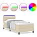 Letto a Castello con Materasso e LED Crema 90x200 cm Tessuto - Foto miniatura 4