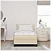 Letto a Castello con Materasso e LED Crema 90x200 cm Tessuto - Foto miniatura 5