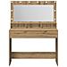 Tavolo per trucco con luci LED in rovere artigianale, 100x41x135 cm - Foto miniatura 4