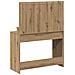 Tavolo per trucco con luci LED in rovere artigianale, 100x41x135 cm - Foto miniatura 6