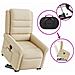 Poltrona Alzapersona Massaggiante Elettrica Crema in Tessuto - Foto miniatura 9