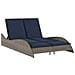 Lettino Prendisole con Cuscini Grigio 114x205x73 cm in Polyrattan - Foto miniatura 1