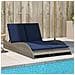 Lettino Prendisole con Cuscini Grigio 114x205x73 cm in Polyrattan - Foto miniatura 2