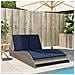 Lettino Prendisole con Cuscini Grigio 114x205x73 cm in Polyrattan - Foto miniatura 3