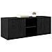 Mobile TV Rovere Nero 100 x 31,5 x 35 cm Legno multistrato - Foto miniatura 3