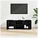Mobile TV Rovere Nero 100 x 31,5 x 35 cm Legno multistrato - Foto miniatura 4
