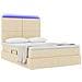Letto con contenitore e LED Crema 140 x 190 cm Poliestere - Foto miniatura 3