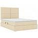 Letto con contenitore e LED Crema 140 x 190 cm Poliestere - Foto miniatura 6