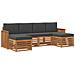 Set divani 6 pcs Naturale e Antracite Legno di Acacia Massello - Foto miniatura 1