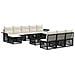 Set Divano da Giardino 11 pcs Nero polyrattan - Foto miniatura 1