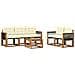 Set di divani da esterno con cuscino 6 pcs Naturale e Crema - Foto miniatura 1
