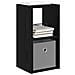 Comodino Rovere Nero 25,5 x 22 x 49,5 cm Legno multistrato - Foto miniatura 3