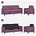 Set di Divani con Storage 2 pz Viola Poliestere - Foto miniatura 3