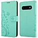 Custodia Compatibile Con Samsung Galaxy S10 In Turchese Fiore - Coperchio Protettivo In Design Floreale Con Chiusura Magnetica, Funzione Stand E Slot Per Carte - Foto miniatura 10