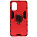 Cover Xiaomi Poco M3 / Redmi 9t Bi-materiale Anello Supporto Video Rosso - Foto miniatura 1