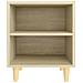 Comodini Gambe in Legno Massello 2pz Rovere Sonoma 40x30x50cm - Foto miniatura 5