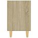 Comodini Gambe in Legno Massello 2pz Rovere Sonoma 40x30x50cm - Foto miniatura 6