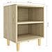 Comodini Gambe in Legno Massello 2pz Rovere Sonoma 40x30x50cm - Foto miniatura 7